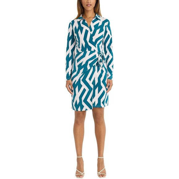 Donna Morgan Womens  Midi Wrap Dress - Picture 1 of 3
